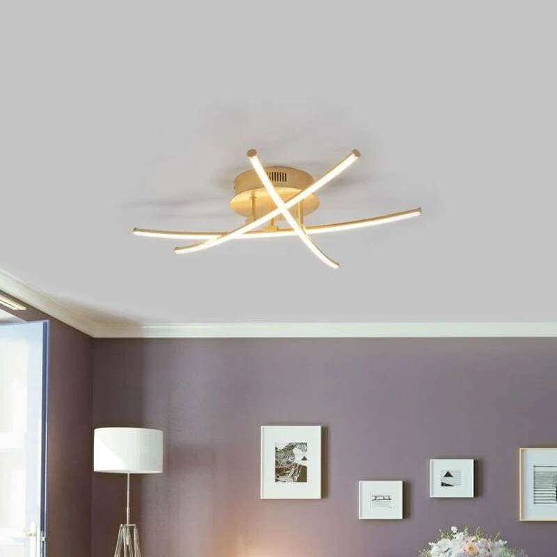 B-Ware Lampenwelt LED-Deckenlampe Deckenlampe Lampe Leuchte hängend Yael gold 3 Stäbe