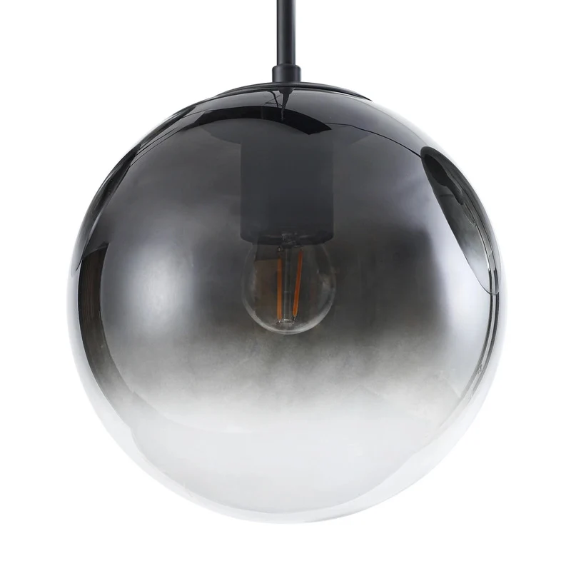 B-Ware Lucande Hängeleuchte Pendelleuchte Veloura Glas Eiche rauchgrau 3-flg E27 LED