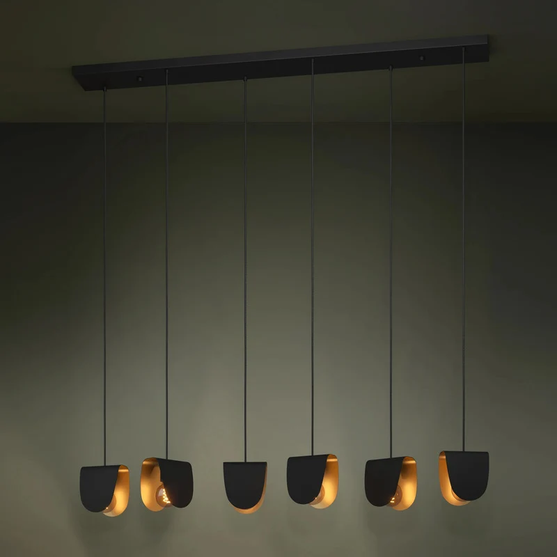 B-Ware Stars Of Light Hängelampe Pendelleuchte Serenara Lampe schwarz gold Stahl