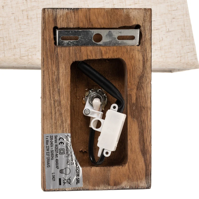 B-Ware Euluna Wandleuchte Seregon mit Steindekor und Stoffschirm Wandlampe Bettlampe427