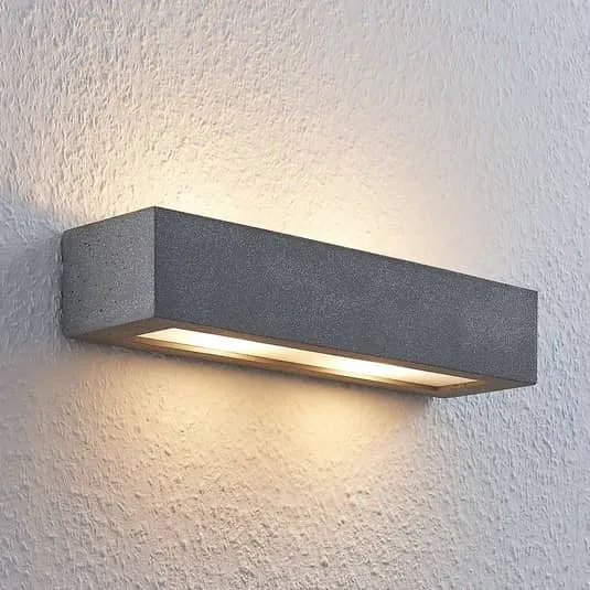 B-Ware Lindby Nellie LED-Beton-Wandleuchte Wandleuchte Lampe Leuchte Beton Breite 36cm