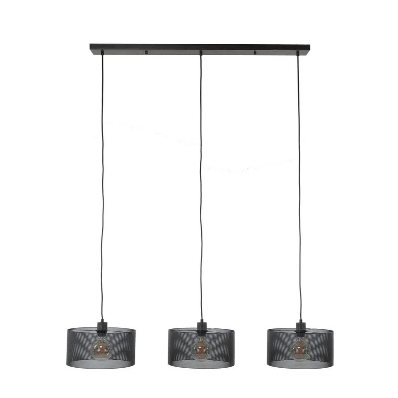 B-Ware Tonno Hängeleuchte Pendelleuchte Lampe schwarz Metall Mesh 3 flammig