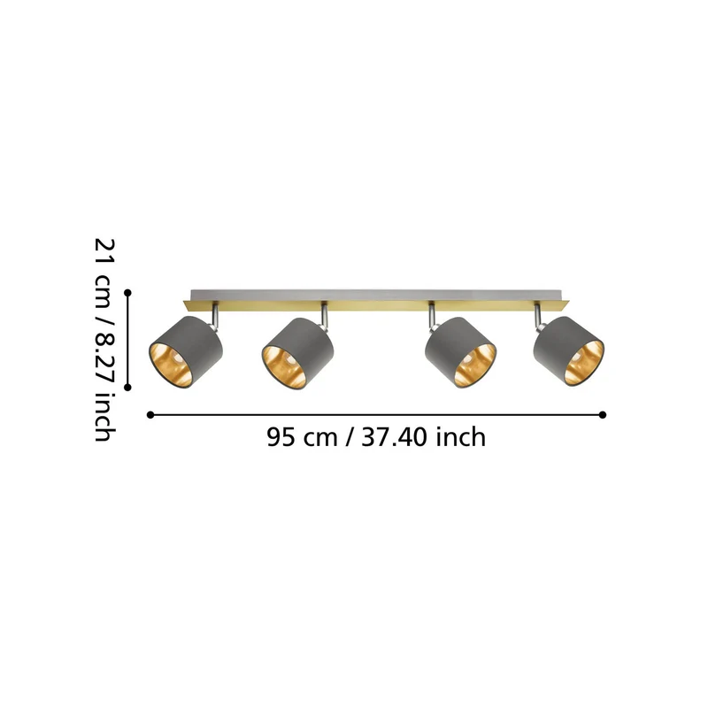 B-Ware Eglo Deckenlampe Deckenleuchte Valbiano Messing Hellbraun Textil Metall Gold