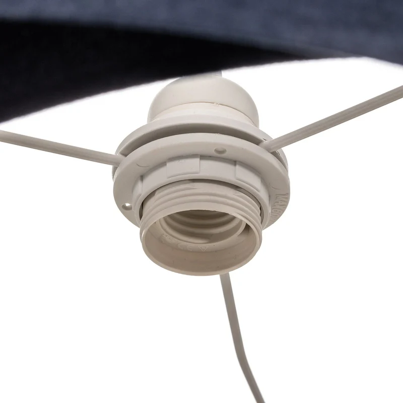 B-Ware Hängeleuchte Pendelleuchte Vivien blau/silber Velours Deckenlampe Kunststoff