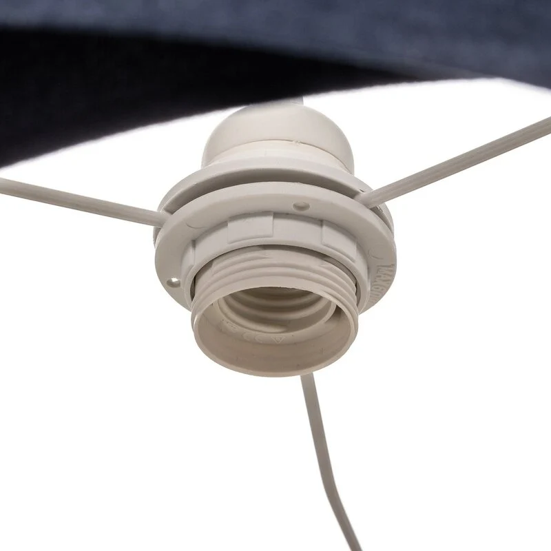 B-Ware Hängeleuchte Pendelleuchte Vivien blau/silber Velours Deckenlampe Kunststoff