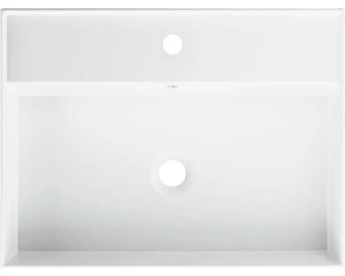 B-Ware Jungborn Waschtisch Waschbecken QUATTRO 61 x 46 cm Badezimmer Weiß Glänzend