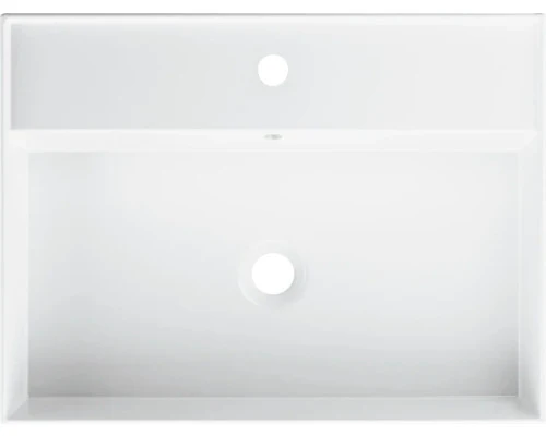 B-Ware Jungborn Waschtisch Waschbecken QUATTRO 61 x 46 cm Badezimmer Weiß Glänzend