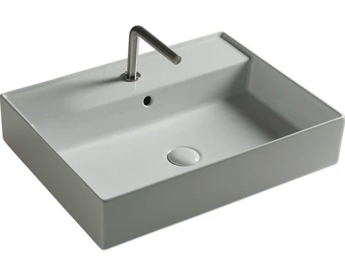 B-Ware Jungborn Waschtisch Waschbecken QUATTRO 61 x 46 cm Badezimmer Weiß Glänzend