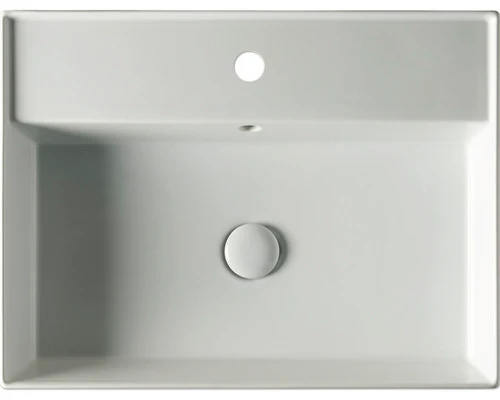 B-Ware Jungborn Waschtisch Waschbecken QUATTRO 61 x 46 cm Badezimmer Weiß Glänzend