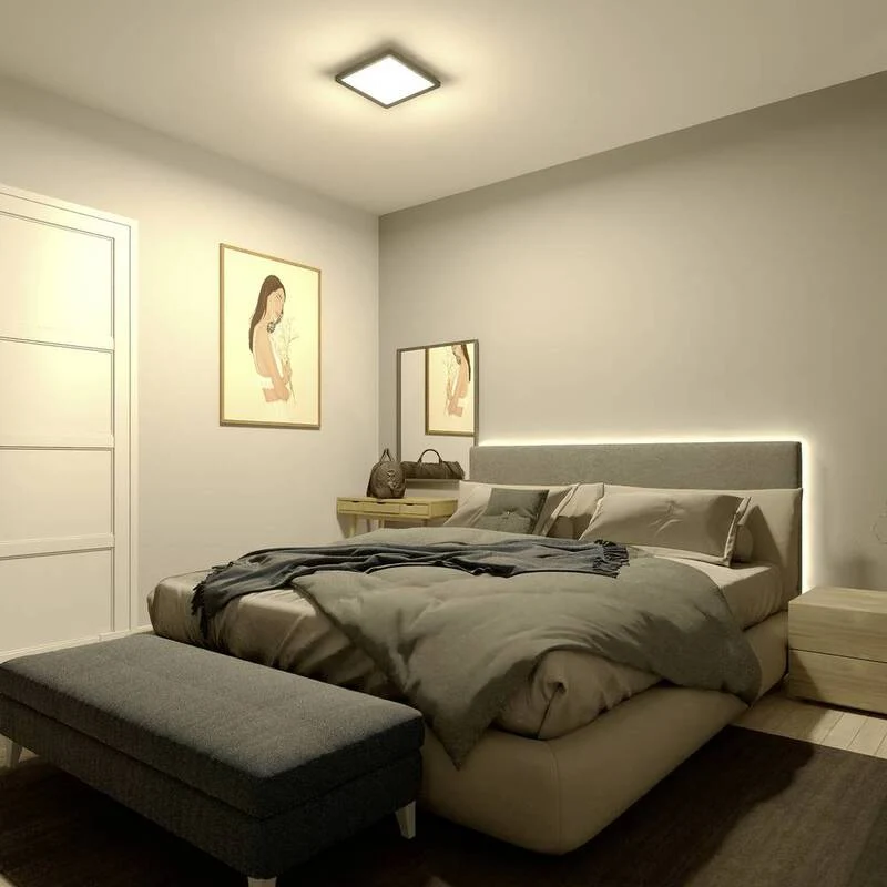 B-Ware Philips LED Panel Panelleuchte SceneSwitch Schwarz Warmweiß quadratisch 12W 30cm
