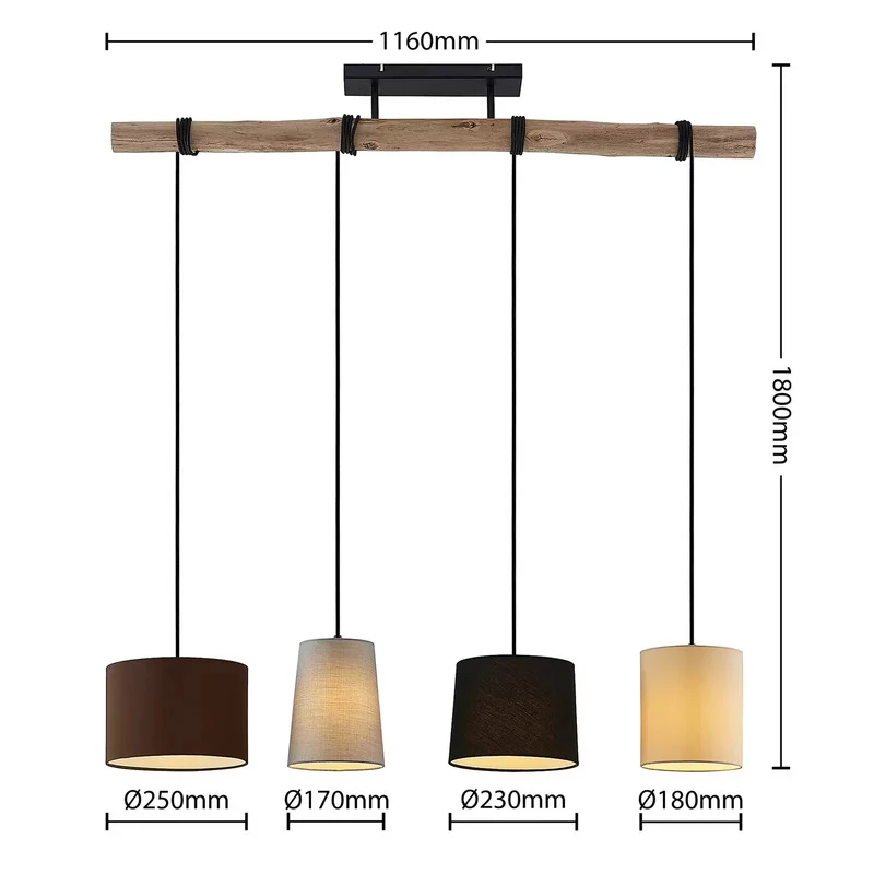 B-Ware Lindby Amilia Hängeleuchte Stoffschirm Deckenlampe Lampe Pendellampe Leuchte