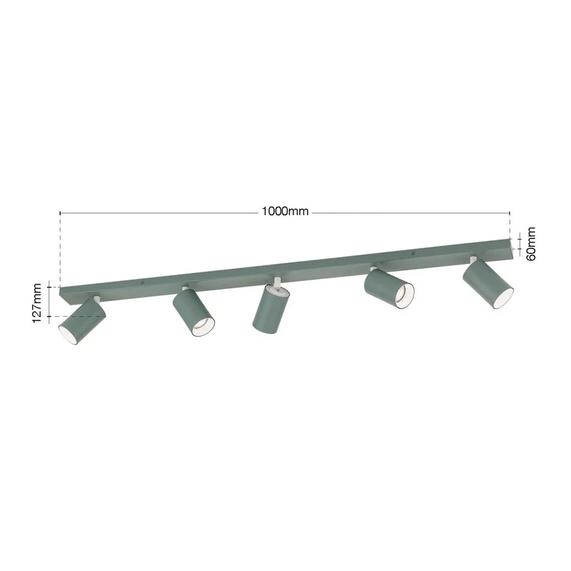 B-Ware Orion Deckenstrahler Sean Spot Deckenlampe hellgrün Aluminium GU10 LED 5-flammig