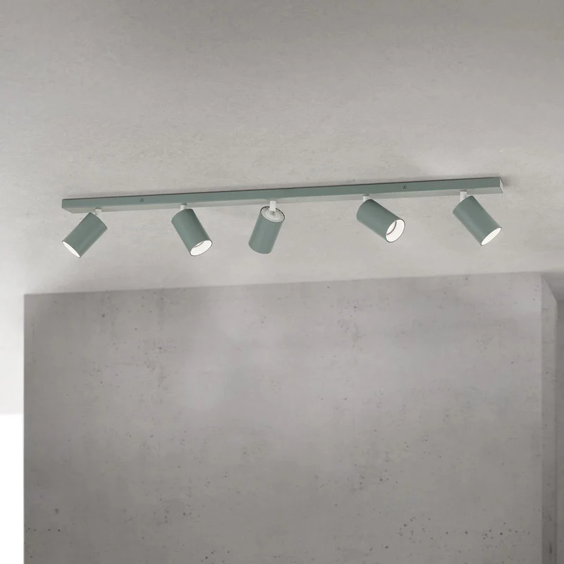 B-Ware Orion Deckenstrahler Sean Spot Deckenlampe hellgrün Aluminium GU10 LED 5-flammig