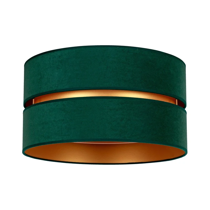 B-Ware Duo Deckenleuchte Lampe Deckenlampe grün/gold Samt Metall Ø60cm dimmbar