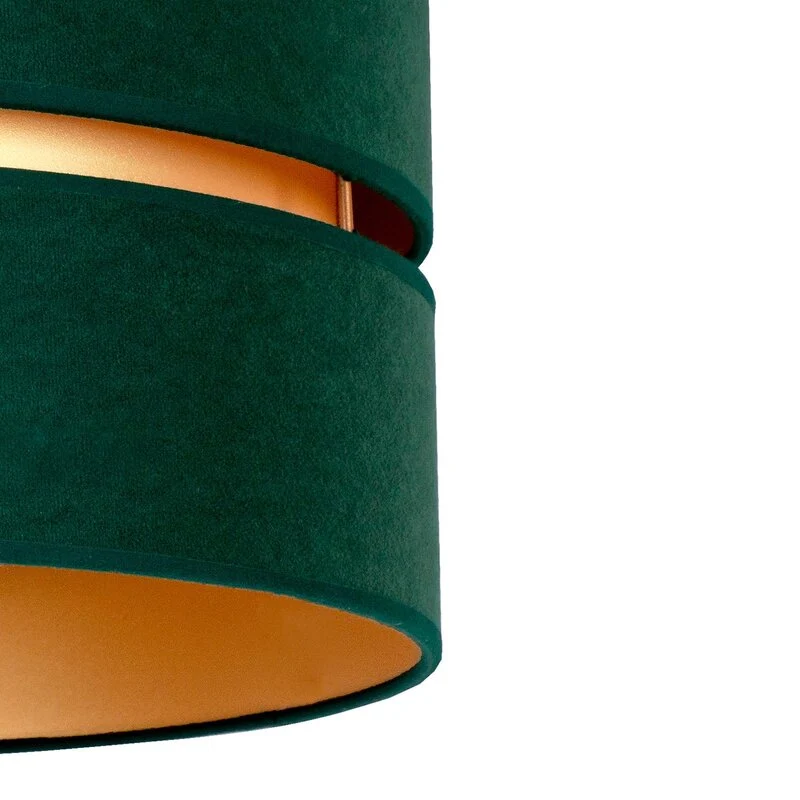 B-Ware Duo Deckenleuchte Lampe Deckenlampe grün/gold Samt Metall Ø60cm dimmbar