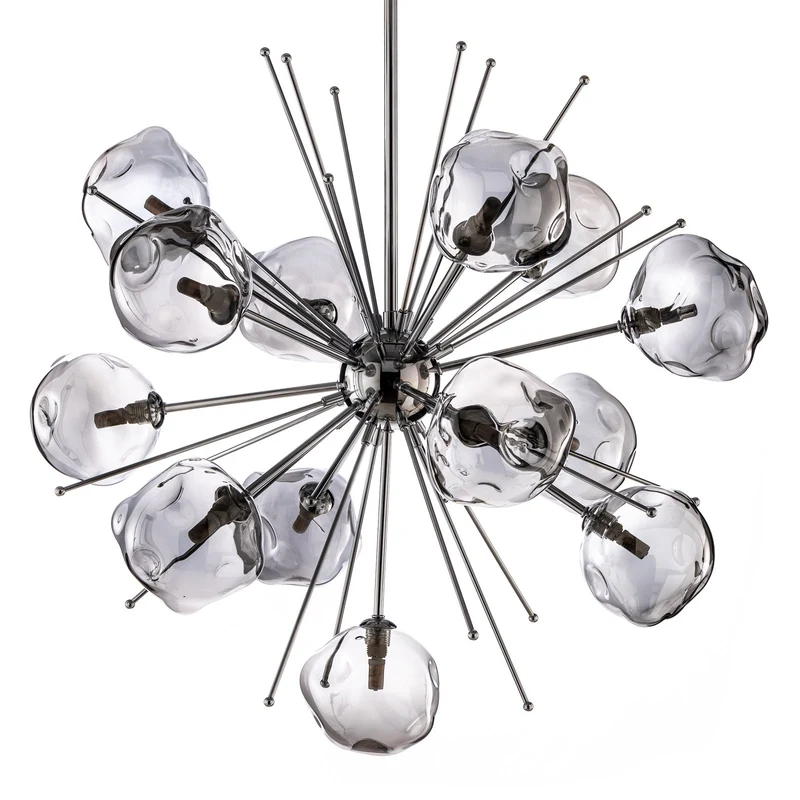 B-Ware AV-1777-13K Hängelampe Pendelleuchte chromfarben Glas Deckenlampe 13-flg dimmbar