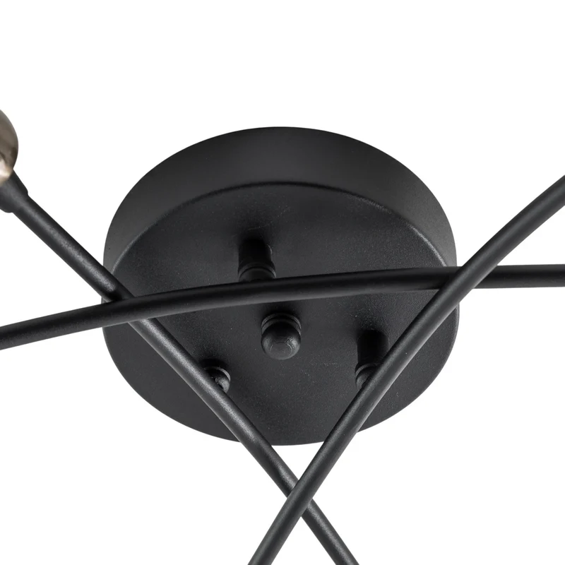 B-Ware Opviq Deckenleuchte Deckenlampe Banana schwarz Metall 6-flammig E27 LED 67 cm