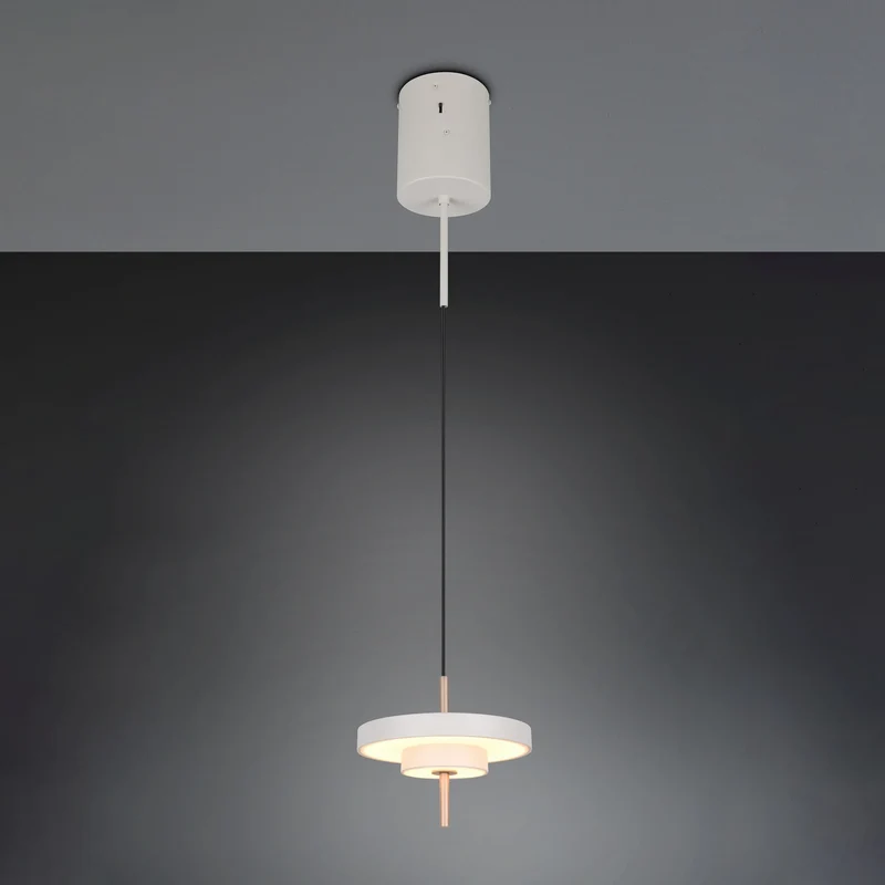 B-Ware Trio Lighting Pendelleuchte Hängelampe LED Leuchte hellgrau Metall CCT dimmbar