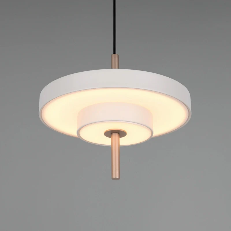 B-Ware Trio Lighting Pendelleuchte Hängelampe LED Leuchte hellgrau Metall CCT dimmbar