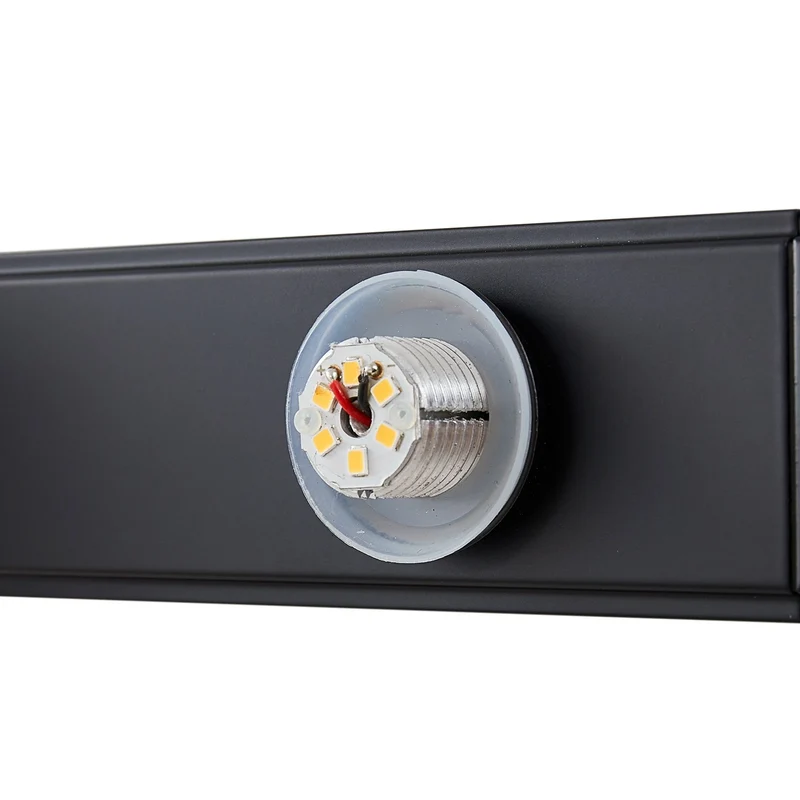 B-Ware Lucande Wandlampe Badleuchte LED Glas schwarz IP44 Aluminium Myrra 60 cm