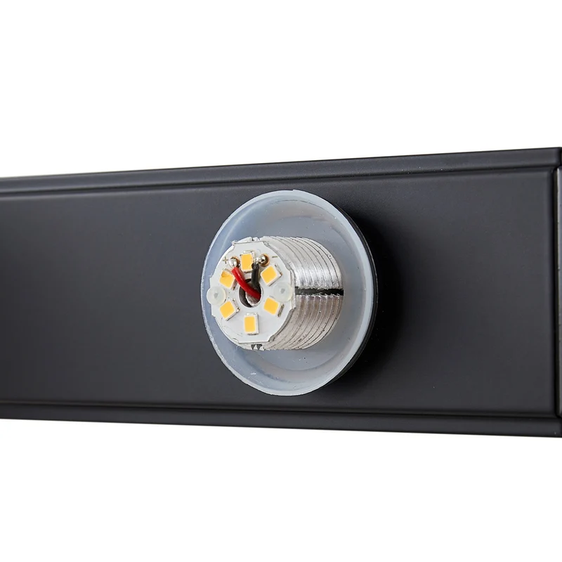 B-Ware Lucande Wandlampe Badleuchte LED Glas schwarz IP44 Aluminium Myrra 60 cm