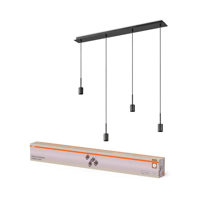 B-Ware OSRAM Pendelleuchte Hängeleuchte Needle Linear E27 LED Innenraum dunkelgrau