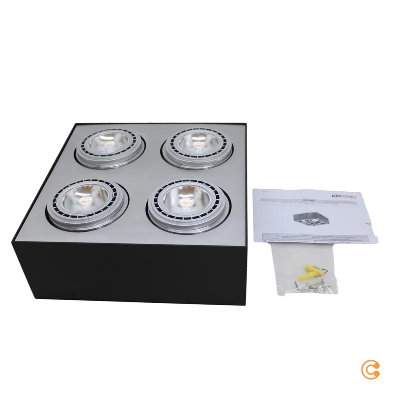 B-Ware Arcchio Dwight LED-Deckenlampe in Schwarz, 4-fl.