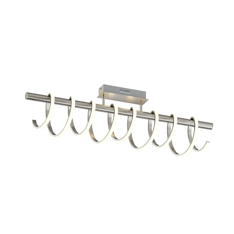 B-Ware Lucande Milora LED-Deckenlampe 100 cm nickel Deckenlampe Deckenlicht Dekolampe