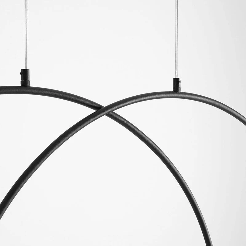 B-Ware Alison Hängelampe Pendelleuchte Bogenlampe schwarz/weiß 4fl 129cm