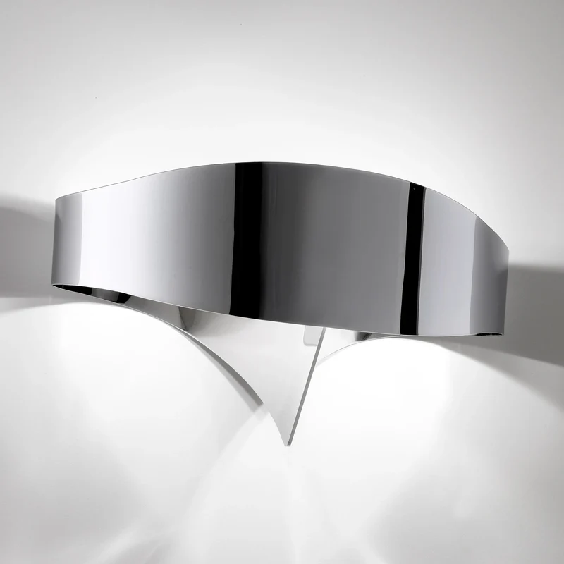 B-Ware Selene Wandleuchte Wandlampe LED Scudo Chrom Stahl Beleuchtung Lampe