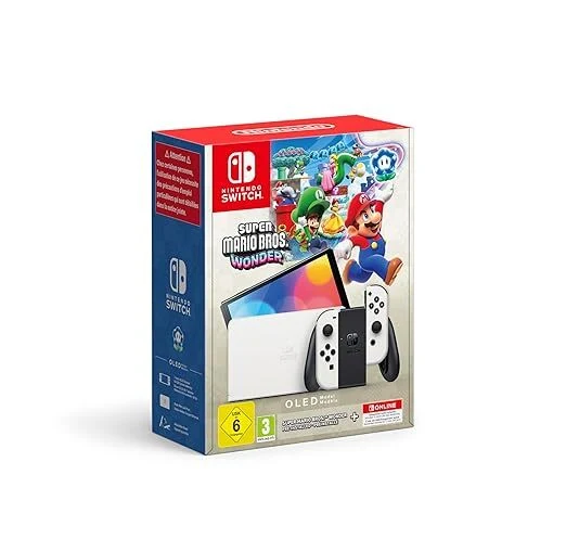 B-Ware Nintendo Konsole Spielsystem Switch OLED Mario Bros Wonder NSO 12 Monate Weiß