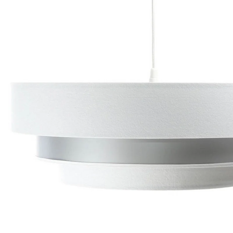 B-Ware Maco Design Triniti Hängeleuchte Pendelleuchte weiß silber Textil rund 60 cm