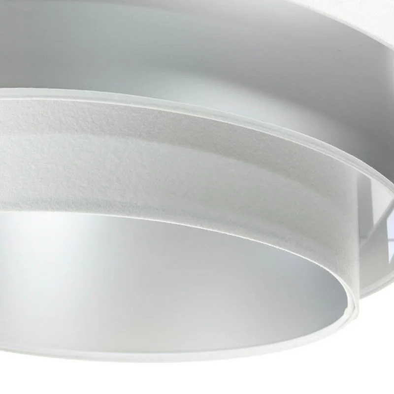B-Ware Maco Design Triniti Hängeleuchte Pendelleuchte weiß silber Textil rund 60 cm