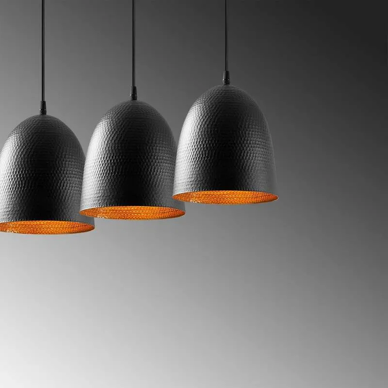 B-Ware Opviq Hängeleuchte Pendelleuchte Tattoo 6173 schwarz Metall dreiflammig lin793