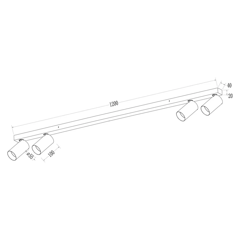 B-Ware Milagro Hero Deckenspot Deckenstrahler Spotlampe weiß 4-flg 120 cm Metall GU10
