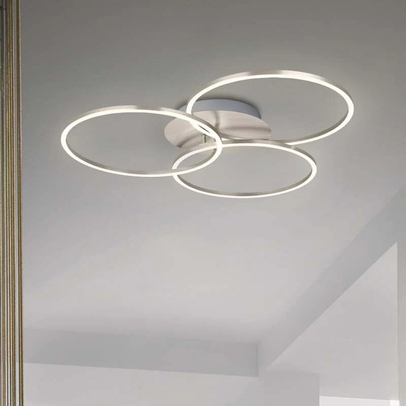 B-Ware Briloner Deckenlampe Frame Deckenlampe Lampe Ring Switch dim nickel 3-flammig