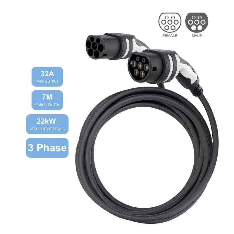 B-Ware Sygonix eMobility Kabel Ladekabel Typ 2 7m Außenbereich Schwarz