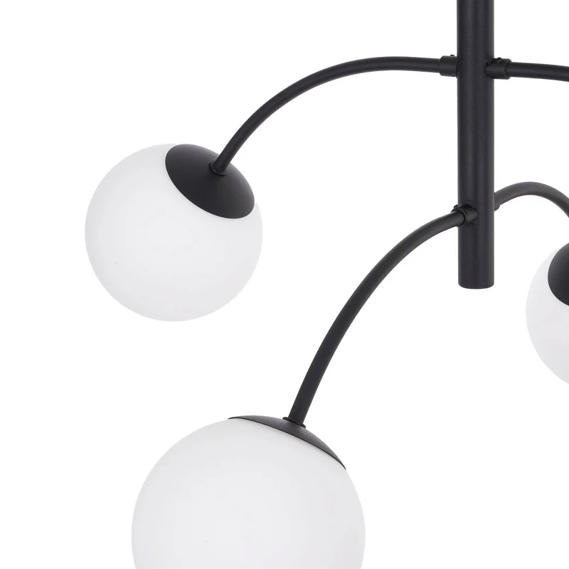 B-Ware Euluna Deckenleuchte Lampe Karda schwarz 4-flammig Raumlicht Metall Glas dimmbar