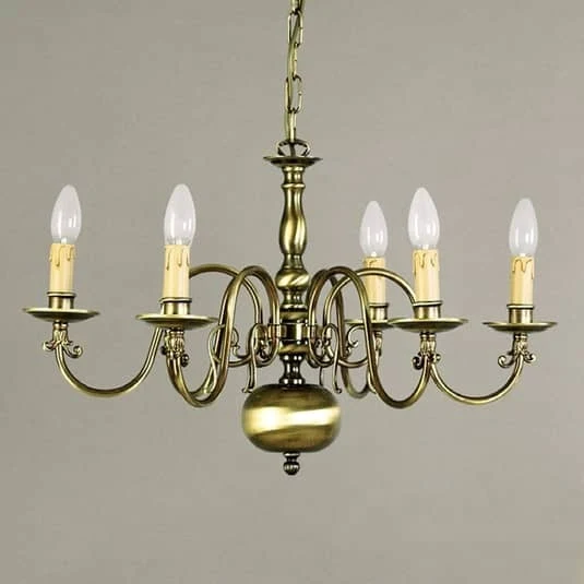 B-Ware Orion Kronleuchter IMKE Deckenlampe Hängelampe messing 6-fl. E14 SIEHE TEXT/FOTO