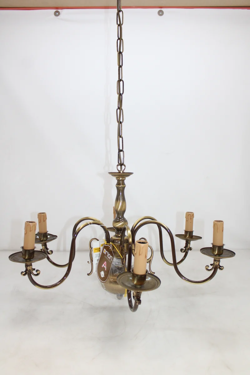 B-Ware Orion Kronleuchter IMKE Deckenlampe Hängelampe messing 6-fl. E14 SIEHE TEXT/FOTO