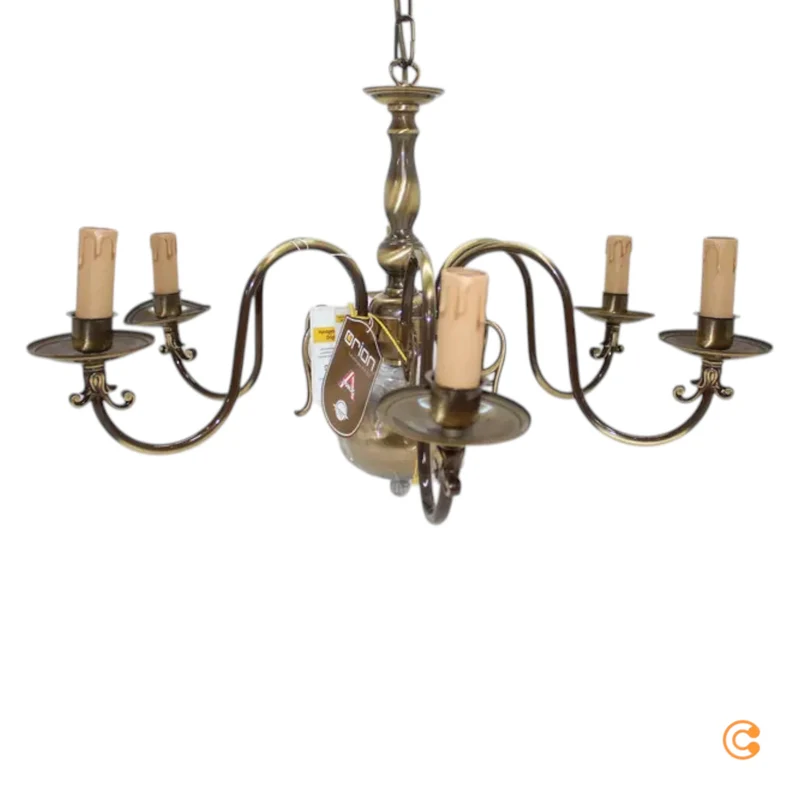 B-Ware Orion Kronleuchter IMKE Deckenlampe Hängelampe messing 6-fl. E14 SIEHE TEXT/FOTO