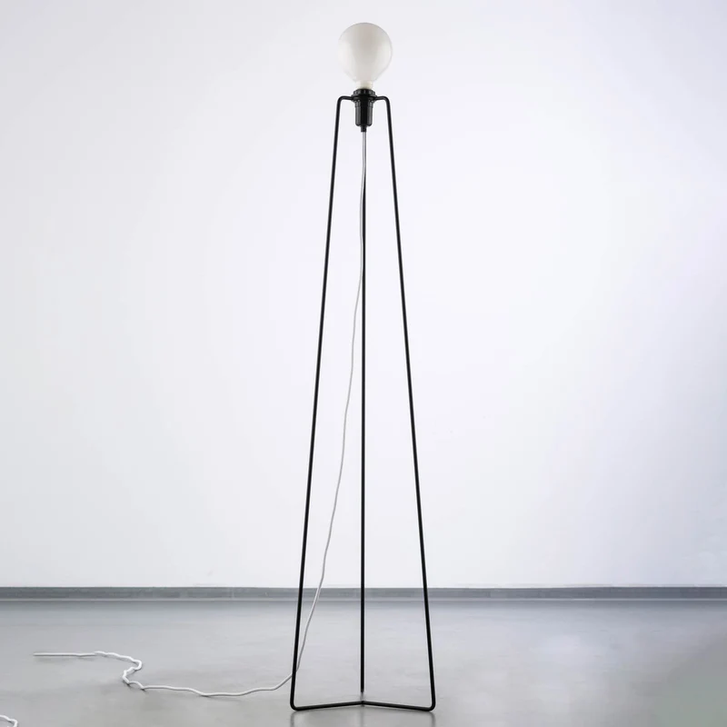 B-Ware GRUPA Stehleuchte Bodenlampe LED Modell M3 schwarz Kabel weiß Stahl Glas