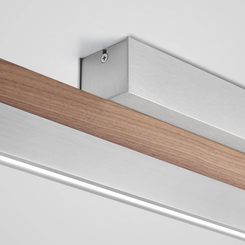 B-Ware Quitani Deckenleuchte Lampe LED nussbaum nickel matt Holz Messing Beleuchtung506