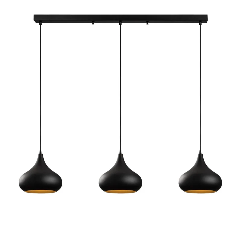 B-Ware Opviq Hängeleuchte Pendelleuchte Muba schwarz Metall Länge 120 cm