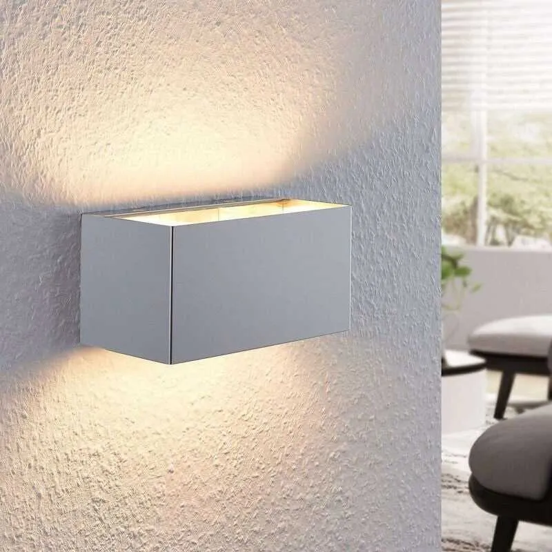 B-Ware Lindby Wandlampe Wandleuchte Chrom Nehle eckig 2-flammig Glas G9 LED Leuchte
