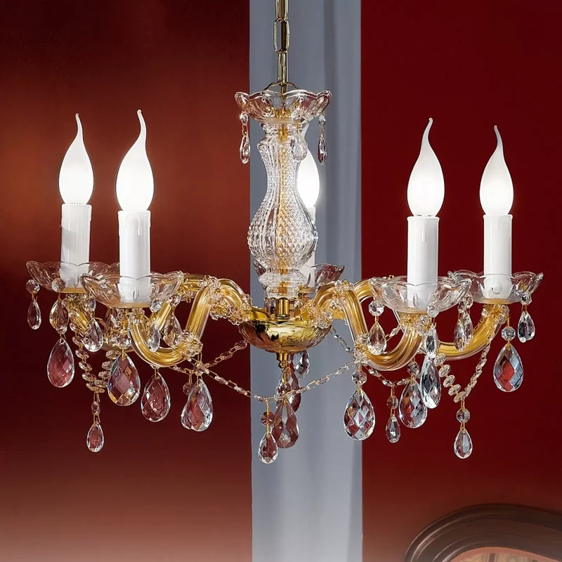 B-Ware Orion Kronleuchter Marie Claire Deckenlampe Deckenleuchte Kristallglas 5-flammig