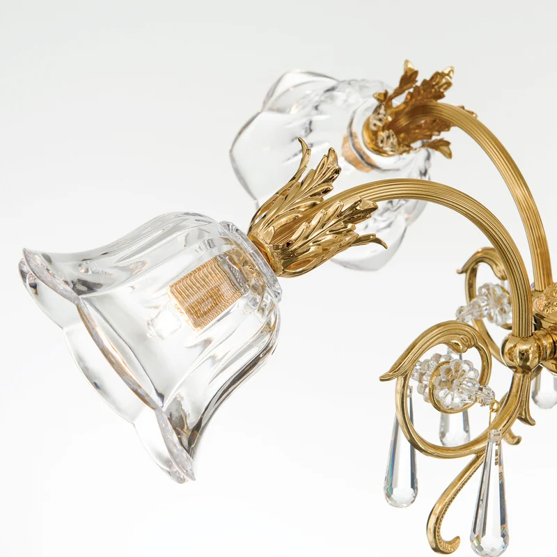B-Ware Hängeleuchte Pendelleuchte La Boheme gold Kristallglas Deckenlampe 4-flg messing