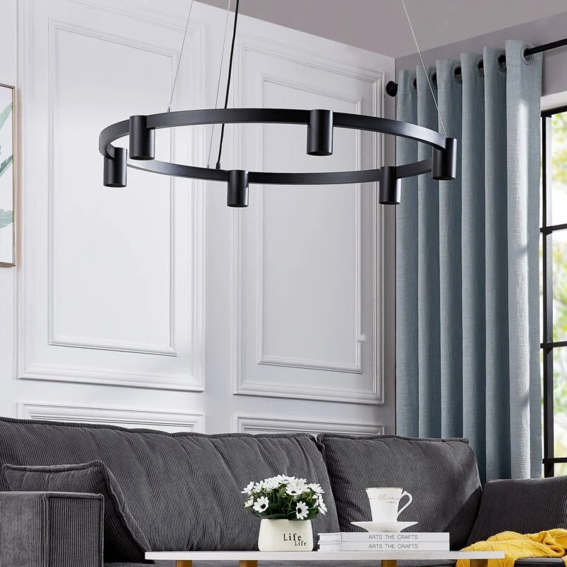 B-Ware Arcchio Leuchte Pendelleuchte Hängeleuchte Brinja schwarz Aluminium Innen 6fl