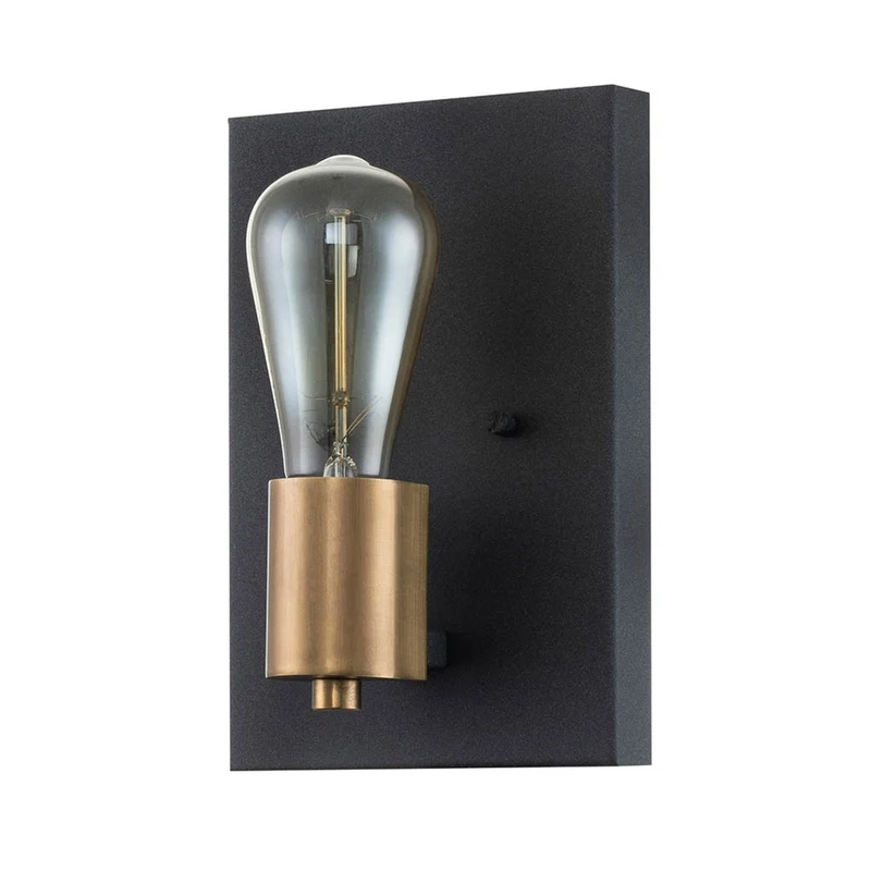 B-Ware Quintiesse Wandleuchte Wandlampe Silas schwarz Stahl Beleuchtung einflammig