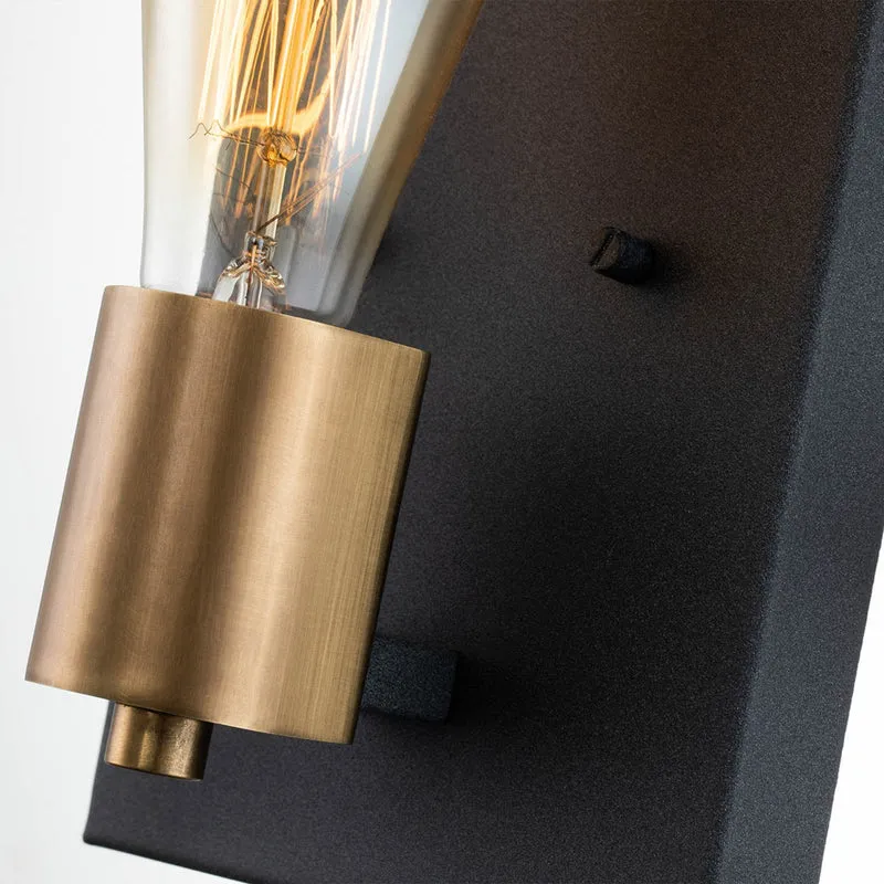 B-Ware Quintiesse Wandleuchte Wandlampe Silas schwarz Stahl Beleuchtung einflammig